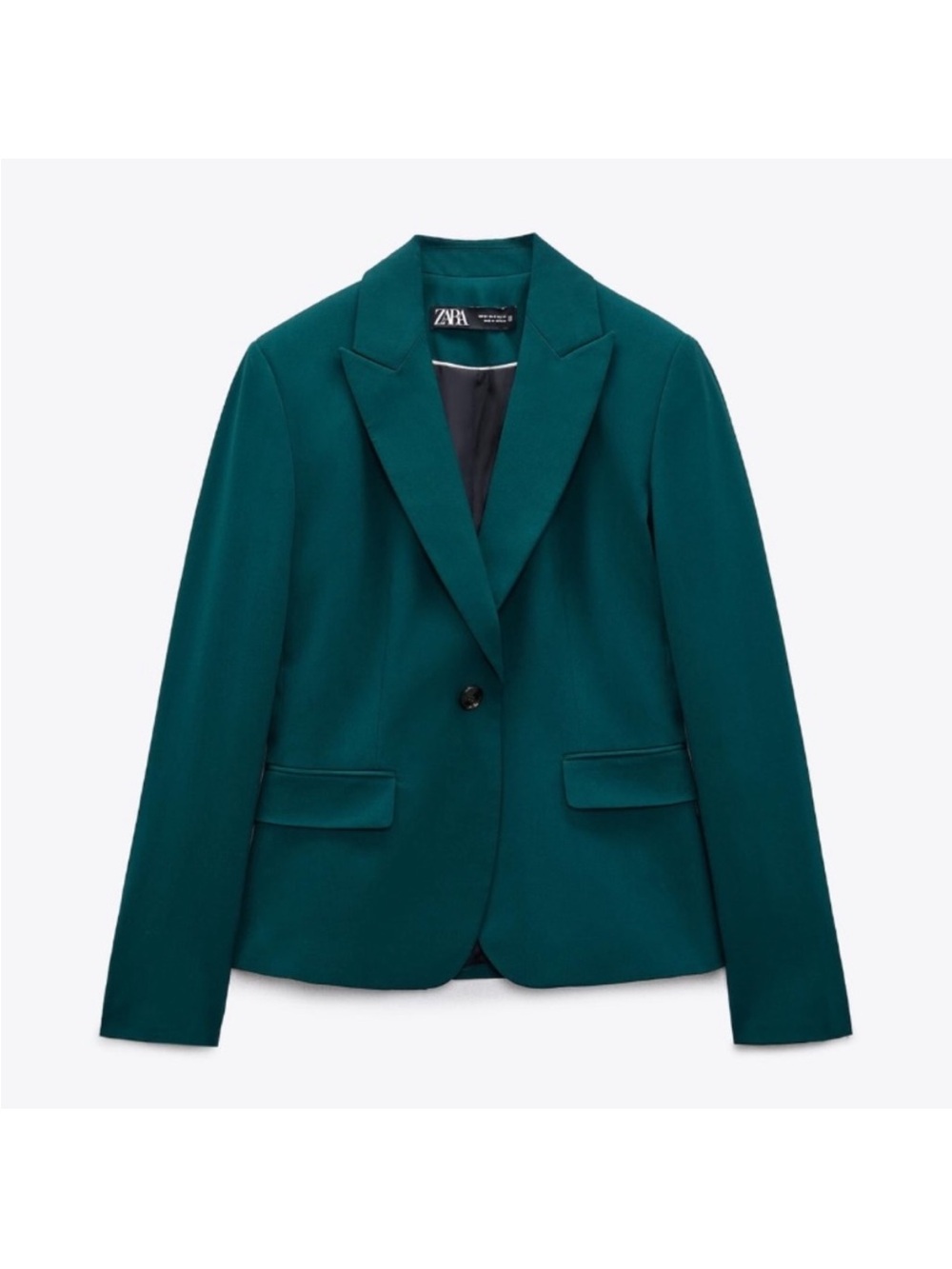 Zara Deep Teal Single-Button Women's Blazer